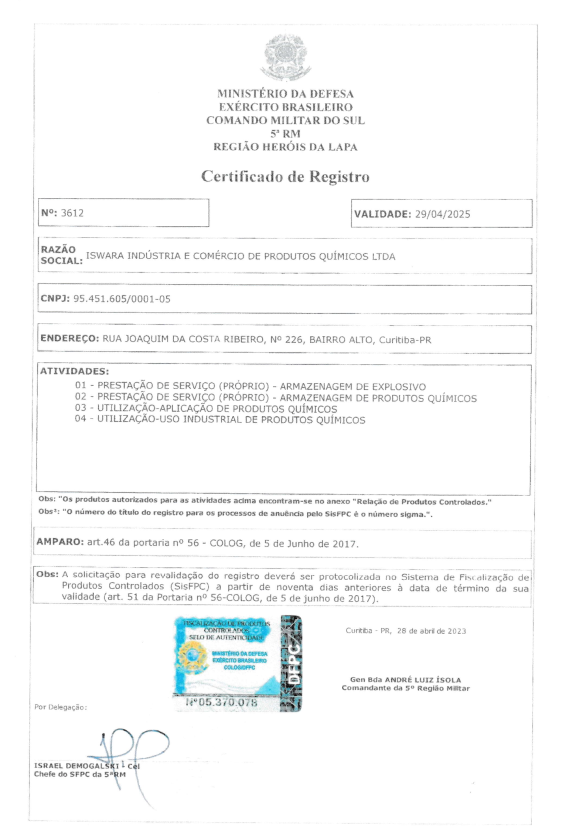 Certificado de Registro no Exército