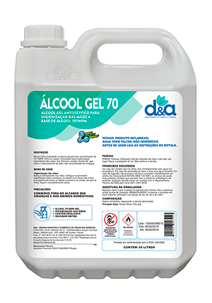 ALCOOL GEL 70% BB 4,5KG (05 LITROS)                                                                 